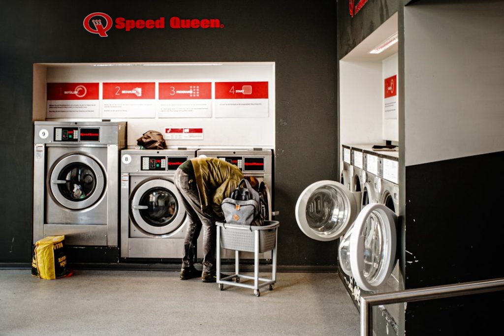 at the launderette
